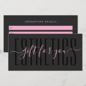 Aesthetic Pink Black Beauty Professional Gift Card (正面/裏面)