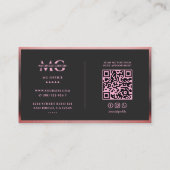 Aesthetic Pink Black Marketing Professional 名刺 (裏面)
