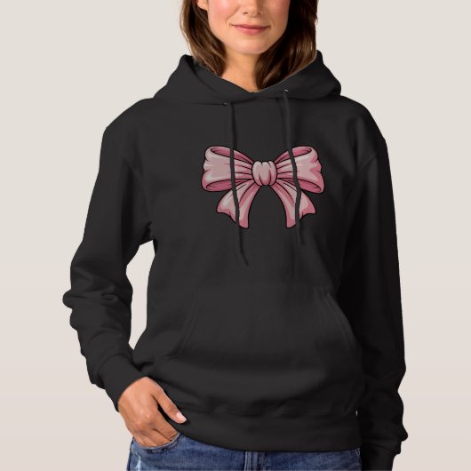 Aesthetic Pink Bow Coquette Pullover Hoodie  パーカ (正面)