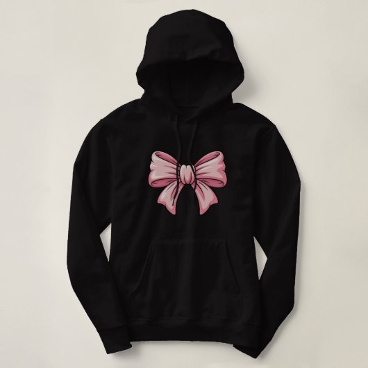 Aesthetic Pink Bow Coquette Pullover Hoodie  パーカ (デザイン正面)