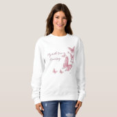 Aesthetic Pink Butterfly Crewneck Sweatshirt  スウェットシャツ (正面フル)
