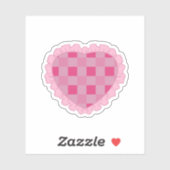 Aesthetic Pink Checkerboard Heart シール (シート)