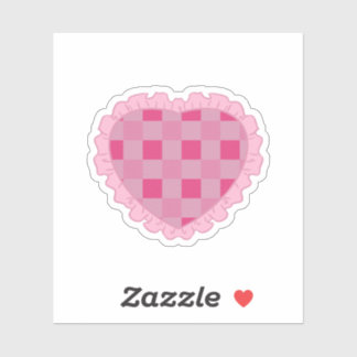 Aesthetic Pink Checkerboard Heart シール