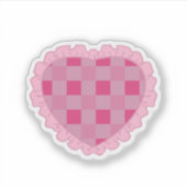 Aesthetic Pink Checkerboard Heart シール (正面)