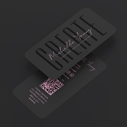 Aesthetic Pink Digital Content Creator 名刺