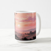 Aesthetic Pink Sunset Coffee Mug – Nature Inspired コーヒーマグカップ (正面右)