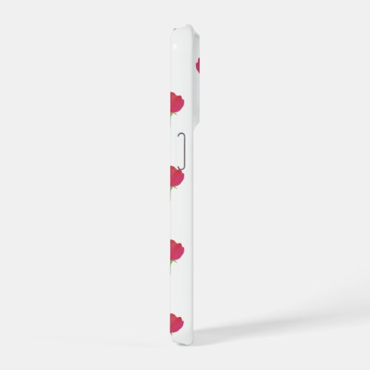 Aesthetic pink tulip flower pattern phone case iPhoneケース (右側面)