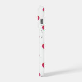 Aesthetic pink tulip flower pattern phone case iPhoneケース (左側面)