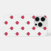 Aesthetic pink tulip flower pattern phone case iPhoneケース (裏面横)