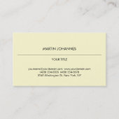 Aesthetic Plain Professional Cream Color Minimal 名刺 (正面)
