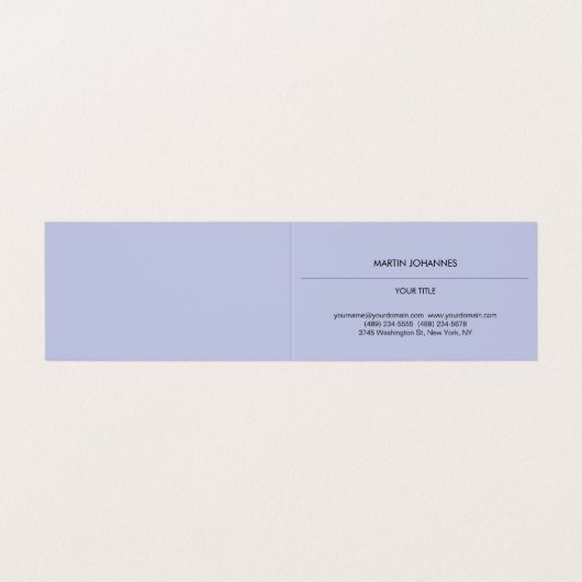 Aesthetic Plain Professional Lilac & White Modern 名刺 (外部フラット)