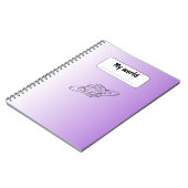 Aesthetic Planet Notebook | ミニマルパープルジャーナル ノートブック (左側)