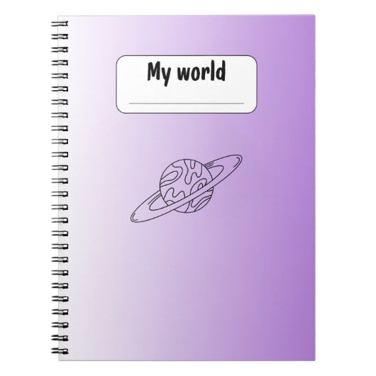 Aesthetic Planet Notebook | ミニマルパープルジャーナル ノートブック (正面)
