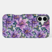 Aesthetic Purple Lily Floral Watercolor iPhoneケース (裏面横)