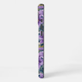 Aesthetic Purple Lily Floral Watercolor iPhoneケース (左側面)
