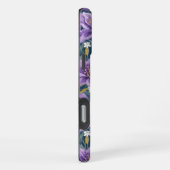 Aesthetic Purple Lily Floral Watercolor iPhoneケース (右側面)