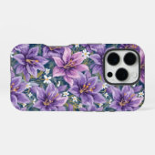 Aesthetic Purple Lily Floral Watercolor iPhoneケース (裏面横)