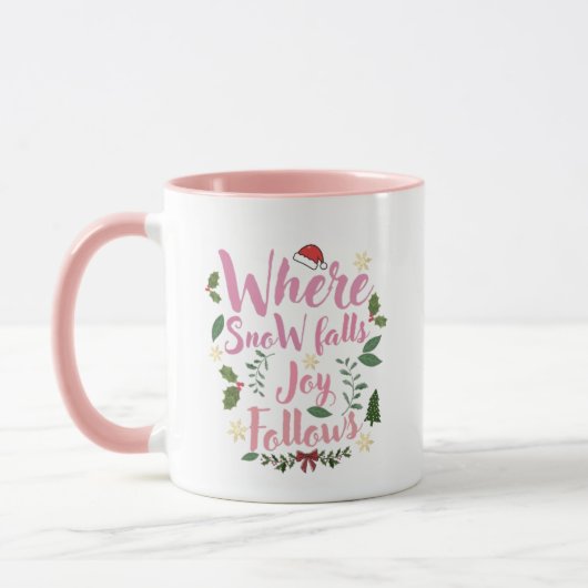 Aesthetic Quote Christmas Mug マグカップ (左)
