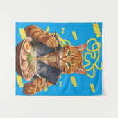 Aesthetic Ramen Cat Anime – Japanese Pop Art  タペストリー (正面(横))