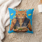 Aesthetic Ramen Cat – Japanese Pop Art Graphic クッション (ブランケット)