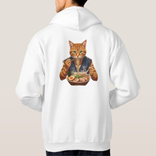 Aesthetic Ramen Cat – Premium Lifestyle パーカ (裏面)
