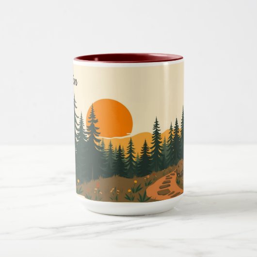 Aesthetic Retro Hiking Club Personalized Gift マグカップ (中央)