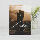 Aesthetic romantic elegant simple photo wedding 招待状 (スタンド正面)