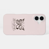 Aesthetic Rose Gold Butterfly Blush Pink iPhone カ 16ケース (裏面横)