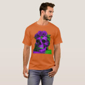 Aesthetic Skulls and Roses Violet and Green friend Tシャツ (正面フル)