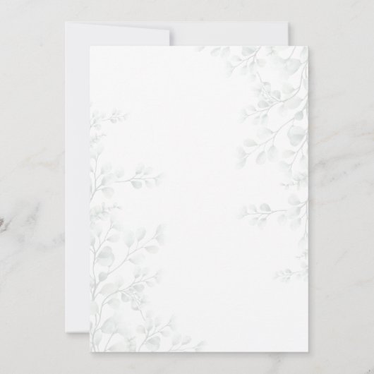 Aesthetic Soft Grey Floral Ramadan Iftar Dinner 招待状 (裏面)