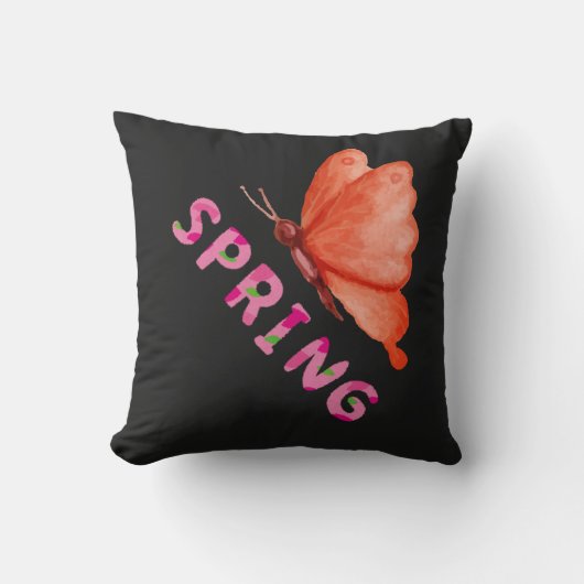  Aesthetic Spring Butterfly Minimalist Graphic クッション (正面)