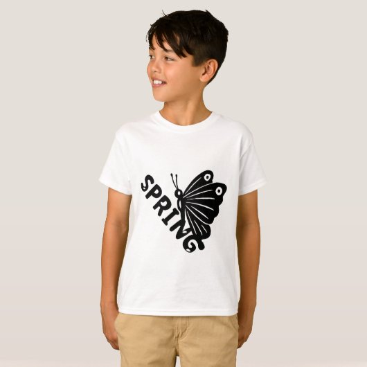 Aesthetic Spring Butterfly Minimalist Graphic Tシャツ (正面フル)