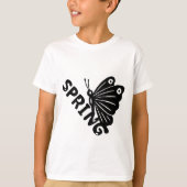  Aesthetic Spring Butterfly Minimalist Graphic Tシャツ (正面)