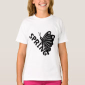  Aesthetic Spring Butterfly Minimalist Graphic Tシャツ (正面)