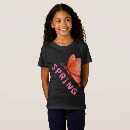  Aesthetic Spring Butterfly Minimalist Graphic Tシャツ (正面フル)