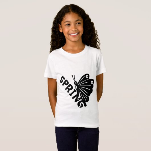  Aesthetic Spring Butterfly Minimalist Graphic Tシャツ (正面フル)