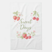 Aesthetic Strawberry &Cherry Tea Towel キッチンタオル (縦)