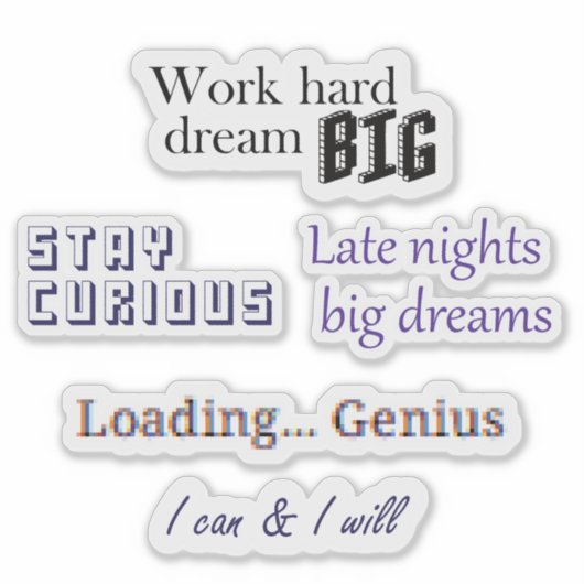 Aesthetic Study Motivation Sticker Sheet  シール (正面)