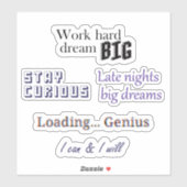 Aesthetic Study Motivation Sticker Sheet  シール (シート)