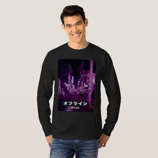 Aesthetic Style Vaporwave Japan 80s Meme Sad Glitc Tシャツ (正面フル)