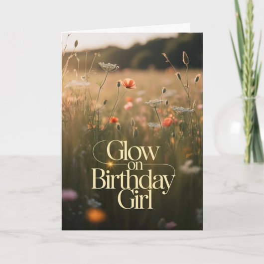 Aesthetic Sun Drenched Golden Hour Botanical カード (正面)