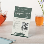 Aesthetic Support Us QRコードサイン | Cash Appチップ 台座サイン (インサイチュ)
