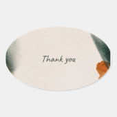 Aesthetic Thank You Label Watercolor Packaging  楕円形シール (正面)