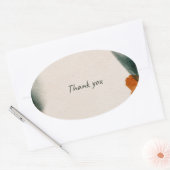 Aesthetic Thank You Label Watercolor Packaging  楕円形シール (封筒)