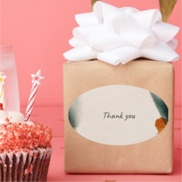 Aesthetic Thank You Label Watercolor Packaging  楕円形シール