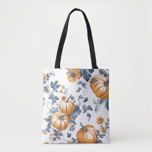 Aesthetic Tiled Pumpkin Pattern トートバッグ (正面)