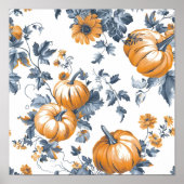 Aesthetic Tiled Pumpkin Pattern ポスター (正面)