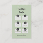 Aesthetic Tumbler Care Instructions QR Code Card 名刺 (裏面)