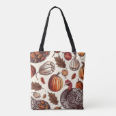 Aesthetic Turkey and Gourd Pattern トートバッグ (裏面)