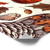 Aesthetic Turkey and Gourd Pattern ポスター (角)